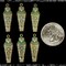 Verdigris Finished Brass Egyptian Mummy Sarcophagus Charms or Pendants - Set of Six - V-C73
